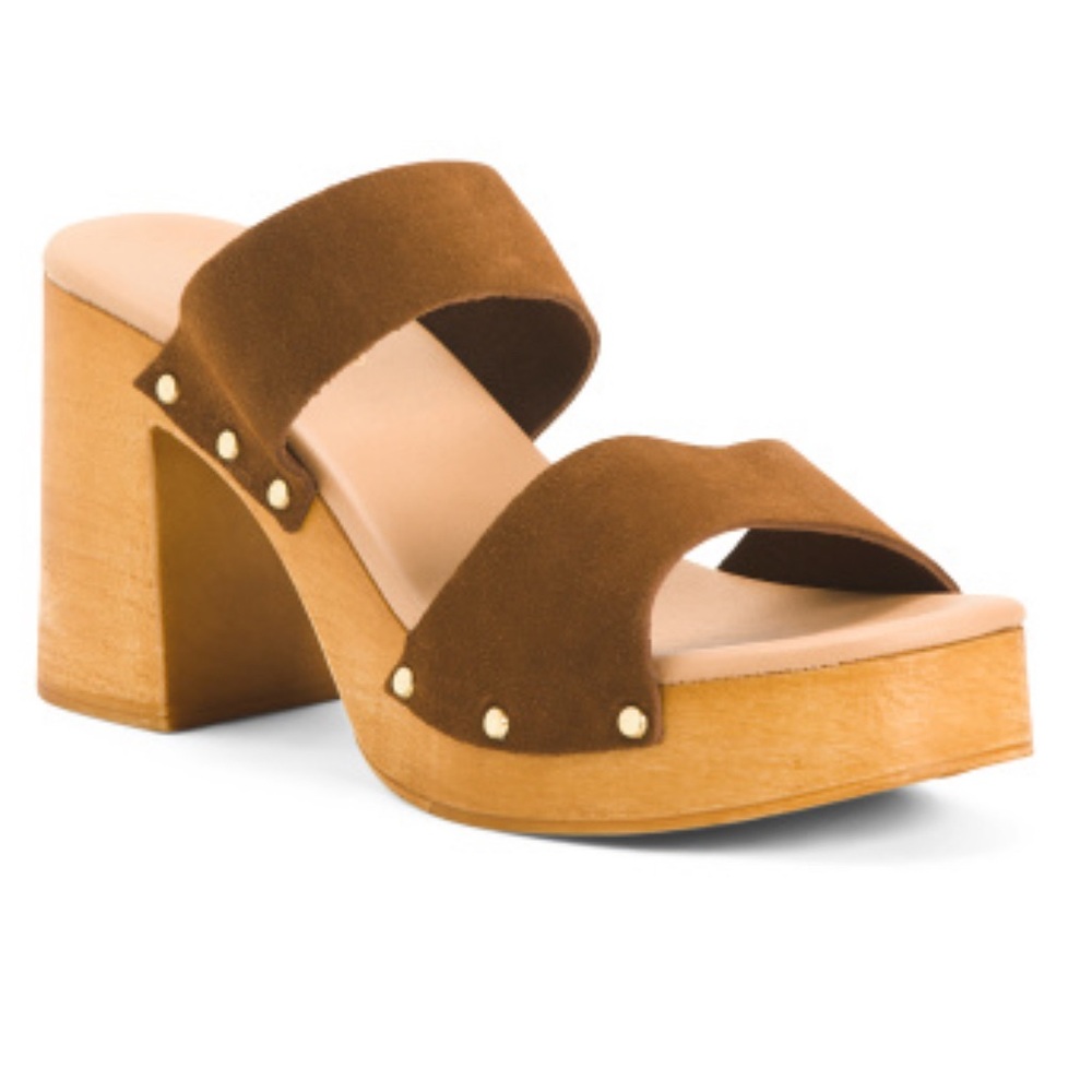 VERDEROSMARINO- Made In Italy Suede Dual Band Heel Sandals